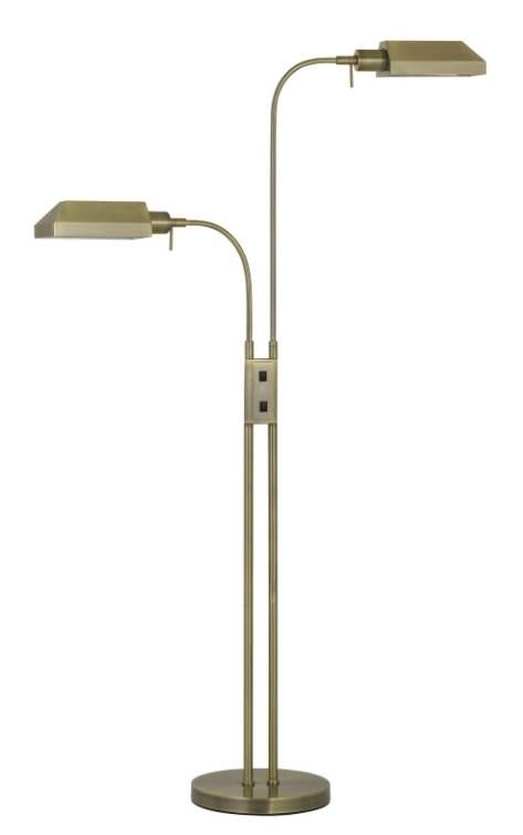 Cal® Lighting & Accessories Pharmacy Antique Brass Dual Height Floor Lamp-0
