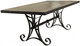 International Furniture Direct Antique Brown Dining Table with Iron Base-0