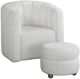 Homelegance® Delaney 2-Piece White Swivel Accent Chair with Ottoman Set-0