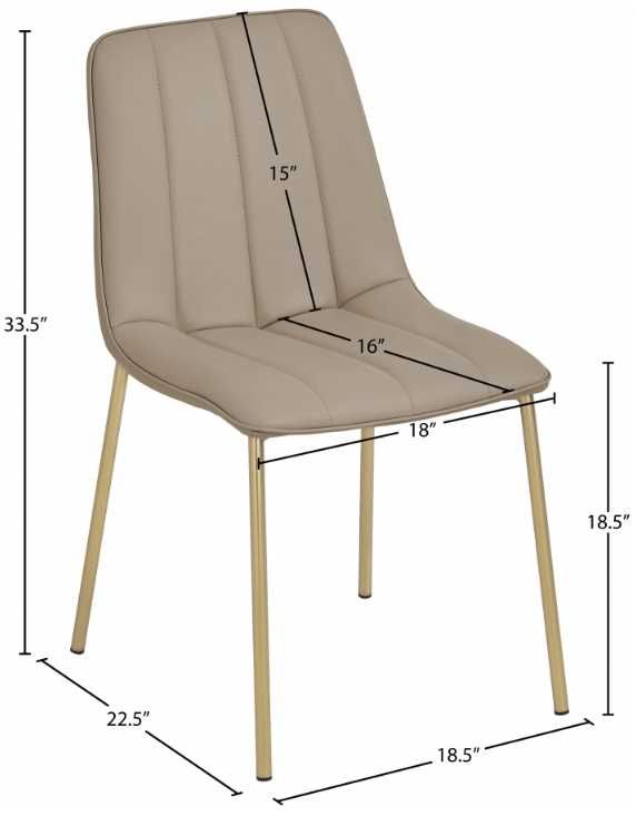 Meridian Furniture Isla Taupe Leather Dining Chair-2