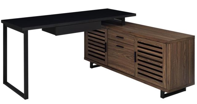 Coaster® Maddox Black/Walnut 60" L-Shape Office Computer Desk-0