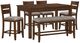 Standard Furniture Kyle Dark Walnut Counter Height Upholstered Bench-2