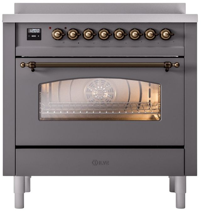 Ilve® Nostalgie II Series 36" Matte Graphite Pro Style Induction Range-2