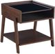 Riverside Furniture Walnut Park Glass Top End Table with Dark Walnut Base-0