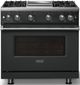 Viking® 5 Series 36" Antique Bronze Pro Style Gas (NG) Range with Polished Chrome Trim-4