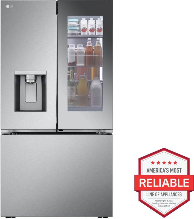 LG 36 in. 25.5 Cu. Ft. PrintProof™ Stainless Steel Counter Depth French Door Refrigerator with CraftIce™-3