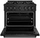 ZLINE 36" 5.2 cu. ft. Dual Fuel Range with 6 Burner DuoPro™ Cooktop and Electric Convection Oven in Black Stainless Steel -1