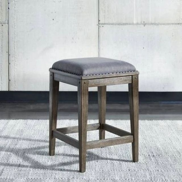 Liberty Furniture Sonoma Road Weather Beaten Bark Upholstered Console Stool-1