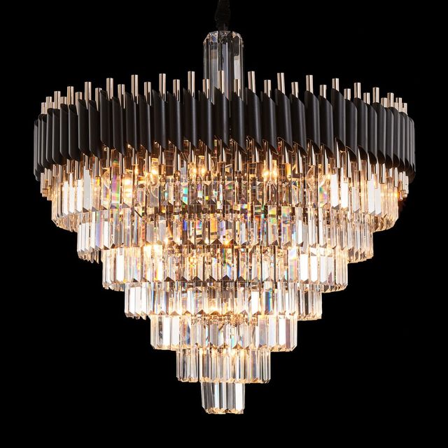 Michael Amini® Symphony Black/Gold 37-Light Round Chandelier-4