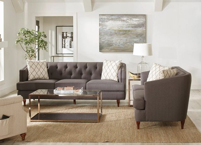 Coaster® Shelby 2-Piece Grey Living Room Set-0