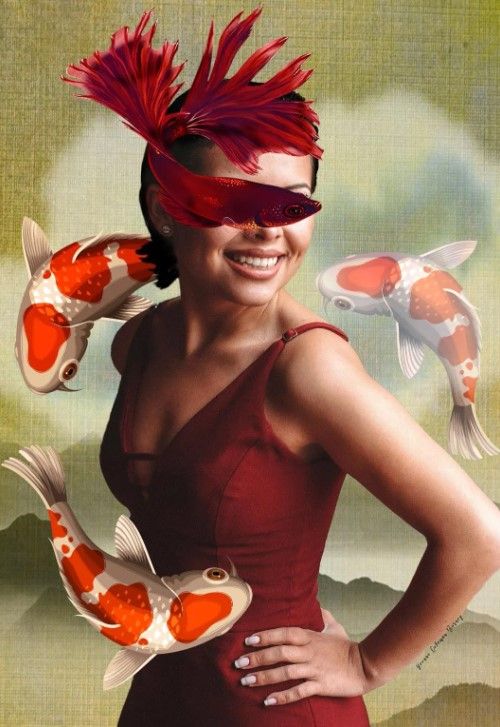 Classy Art Fish Play by Yvonne Coleman Burney Wall Art-0