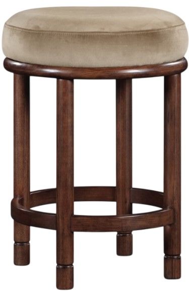Meridian Furniture Monette Beige/Walnut Brown Upholstered Counter Stool-0