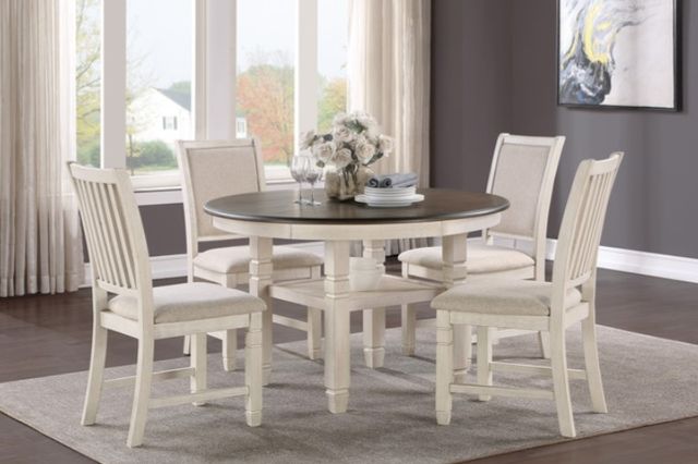 Homelegance® Asher Antique White/Beige Side Chair-1