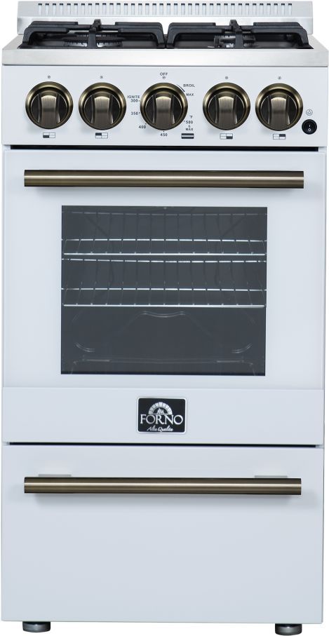 FORNO® Lamazze Alta Qualita 20" White Freestanding Gas Range-0