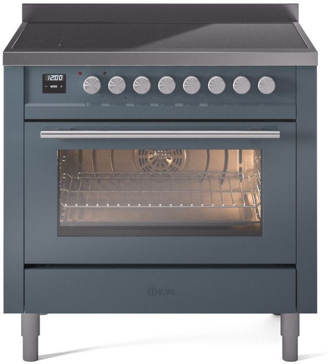 Ilve® Professional Plus II 36" Blue Grey Pro Style Induction Range-0