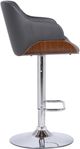 Armen Living Toby Chrome/Gray Adjustable Height Stool-3
