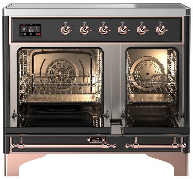 Ilve® Majestic III 40" Graphite Matte Pro Style Induction Range with Triple Glass Door and Copper Trim-1