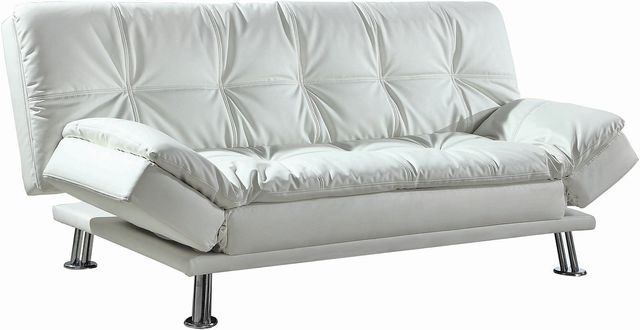 Coaster® Dilleston White Tufted Back Upholstered Sofa Bed-1