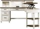 aspenhome® Caraway Aged Ivory Pedestal Desk and Return-2