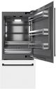 ZLINE Autograph Edition 36" 19.8 Cu. Ft. White Matte Built-In Bottom Freezer Refrigerator with Water Dispenser, Ice Maker, Graphite Gray Interior, and Matte Black Accents-1