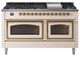 Ilve® Nostalgie II Noblesse 60'' Antique White Pro Style Dual Fuel Range with Brass Trim-0