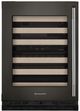 Kitchenaid® 24" Black Ore Built-In Wine Cooler With Full-Extension Wood-Front Racks-0
