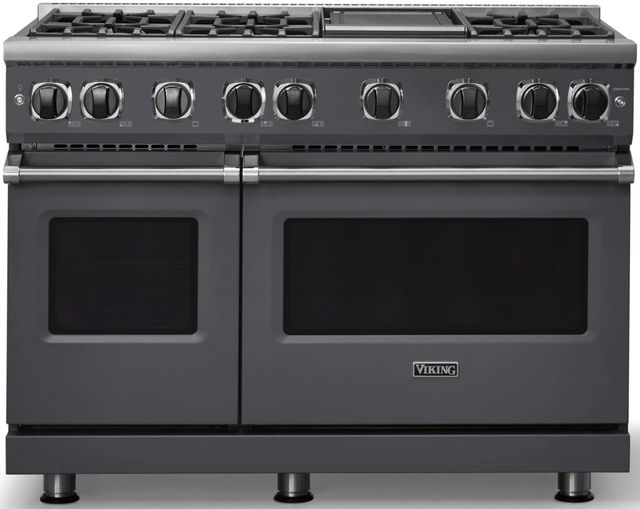 Viking® 7 Series 48" Cast Black Pro Style Liquid Propane Gas Range with 12" Reversible Griddle-0