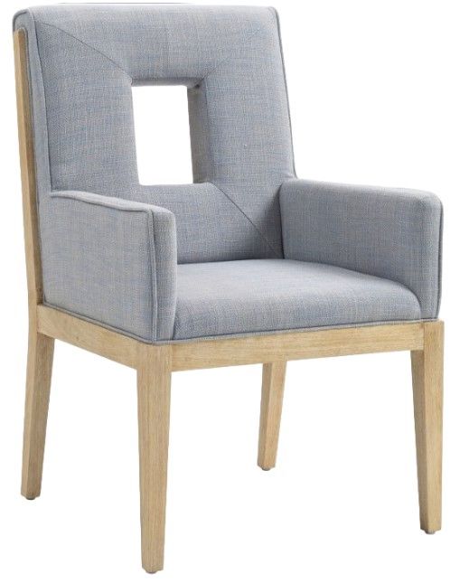 Meridian Furniture Gwendolyn Light Blue/Natural Linen Textured Upholstered Dining Chair-0