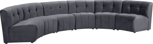 Meridian Furniture Limitless 6-Piece Grey Velvet Modular Sectional-2