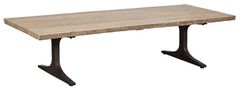 Lillian August Boca Brown Live Edge Cocktail Table with Iron Base