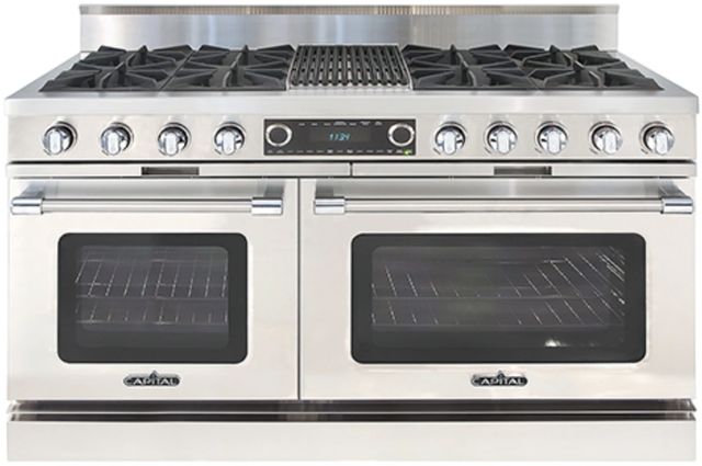 Capital Cooking™ Connoisseurian 60" Stainless Steel Pro Style Dual Fuel Range-0