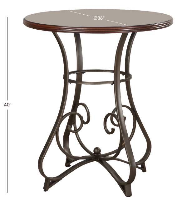 Powell® Hamilton 5-Piece Bronze/Medium Cherry Pub Table Set-2