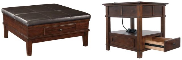 Signature Design by Ashley® Gately 2-Piece Medium Brown Living Room Tables Set-0