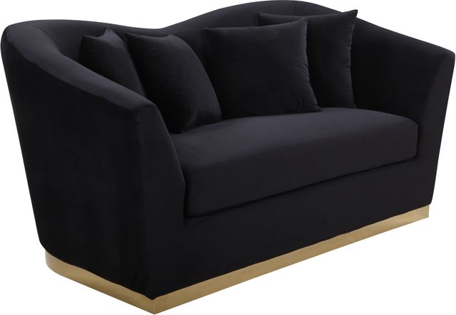 Meridian Furniture Arabella Black Velvet Loveseat-0
