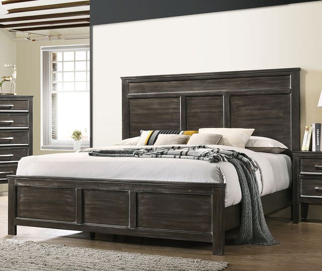 New Classic® Home Furnishings Andover 4-Piece Nutmeg Queen Panel Bedroom Set with Nightstand-1