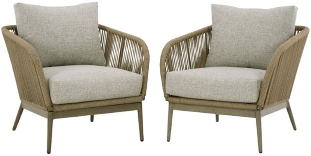 Signature Design by Ashley® Swiss Valley 2-Piece Beige Outdoor Aluminum/Fabric/Rope Lounge Chair-0