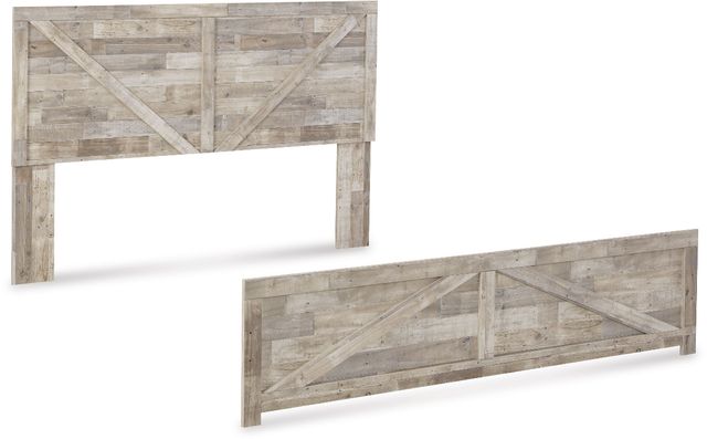 Benchcraft® Hodanna Whitewash King Crossbuck Panel Bed-4