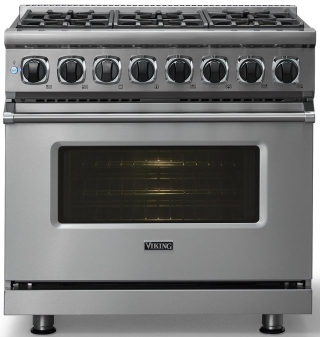 Viking® 7 Series 36" Stainless Steel Pro Style Dual Fuel Range-2