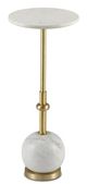 Currey & Company Pino White Drinks Table with Brushed Brass Base-0