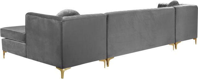 Meridian Furniture Graham 3-Piece Grey Velvet Sectional-1