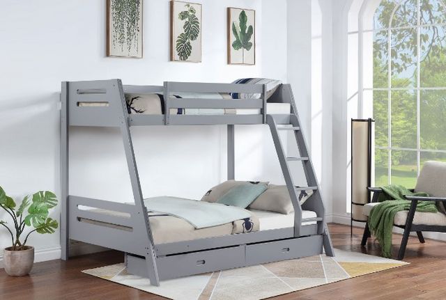 Coaster® Trisha Grey Twin Over Full Bunk Bed with Storage Drawers-6