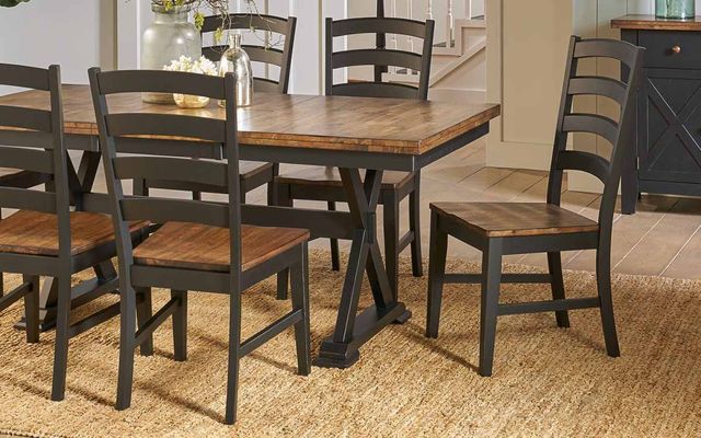 A-America® Stormy Ridge Chicory/Slate Black Ladderback Chair-1