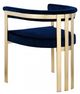 Meridian Furniture Marcello Navy/Brushed Brass Velvet Dining Chair-2