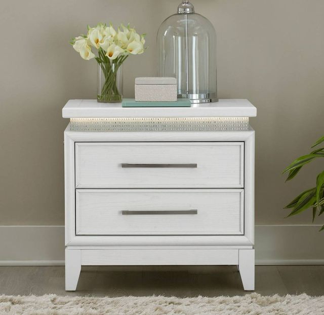 Liberty Furniture Reflections Pearl White 28" Nightstand-1