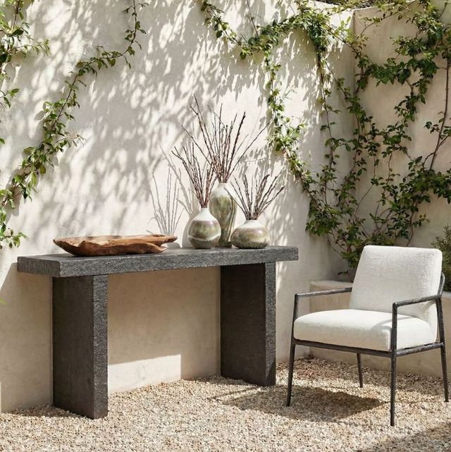 Uttermost® Hagan Natural Slate Concrete Indoor-Outdoor Console Table-1