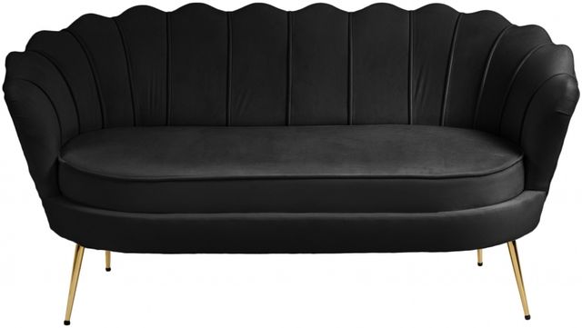 Meridian Furniture Gardenia Black Velvet Loveseat-0