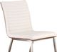 Armen Living Cafe 2-Piece Brushed Stainless Steel/Walnut/White Side Chair Set-4