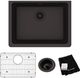 Elkay Quartz Classic® 4-Piece Black 24-5/8" x 18-1/2" x 9-1/2" Single Bowl Undermount Sink Set-1