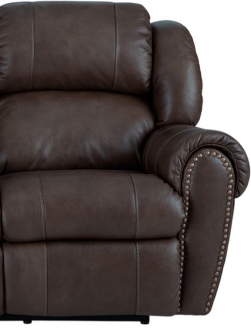 HomeStretch Laredo Dark Brown Leather Manual Reclining Sofa-2