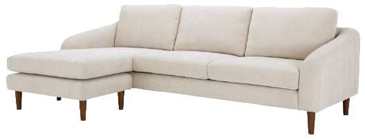 Moe's Home Collection Quinn 2-Piece Oatmeal Sectional Sofa with Reversible Chaise Ottoman-1